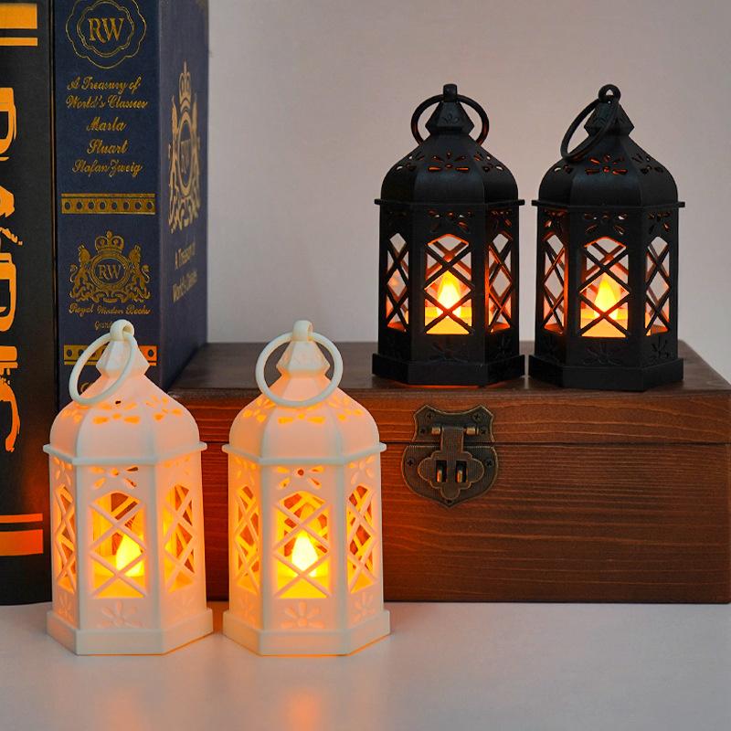 Retro Desktop Led Lamp, Creative Hexagonal Wind Lamp, Portable Candle & Horse Lamp, Atmosphere Decoration Gift