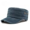 Men's Washed Cotton Flat Top Cap Cadet Army Hat Breathable Patrol Cap Casual Solid Color Sun Protection Sunshade Hat