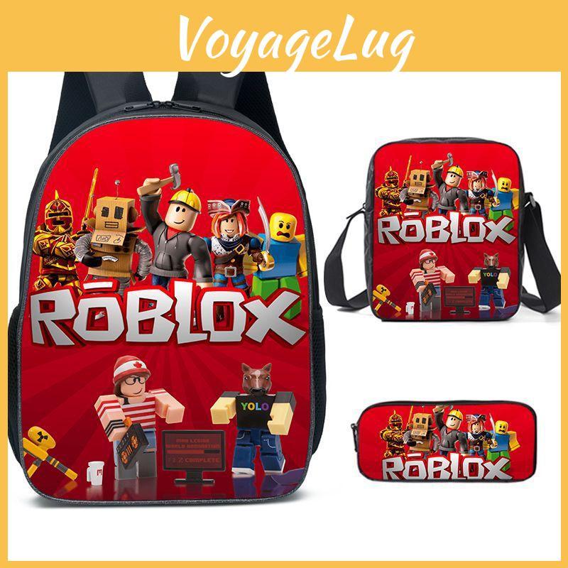 Spacious 20-35l Nylon Roblox Backpack Breathable Cartoon Bag For Students Travel