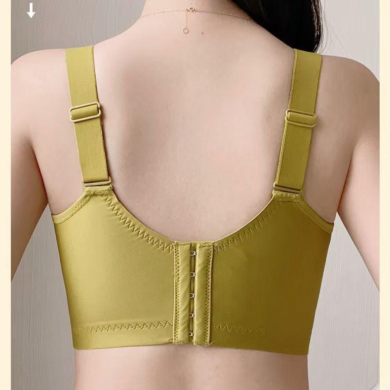 Large-sized Lingerie Women's Thin Full-cup Bra Breast Retraction Anti-sagging Adjustable Bra Without Underwire Push Up Bra