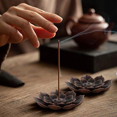 6-hole Lotus Fragrance Insertion Zen Line Incense Socket Lotus Incense Burner Bracket Rod Incense Holder Tray