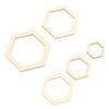 205Pcs Hexagonal Wooden Cutouts 5 Sizes Light Durable Odourless Blank Wood Pieces for Decoration