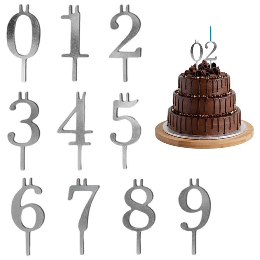 10pcs/set 0-9 Number Happy Birthday Cake Topper Wedding Cake Topper Adorn For Kids Birthday Party Holiday Cake Supplies