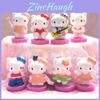 Charming Hello Kitty Mini Figures Collection Eight Pack Vibrant Handpainted Cartoon Characters
