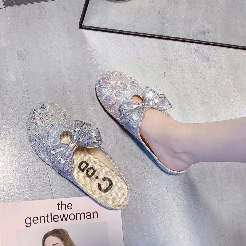 Fashion Low Heel Woman Slippers Outside Sandals Slip-resistant H Sandal Original Shoes for Women Summer Footwear Chic and Elegant Slides