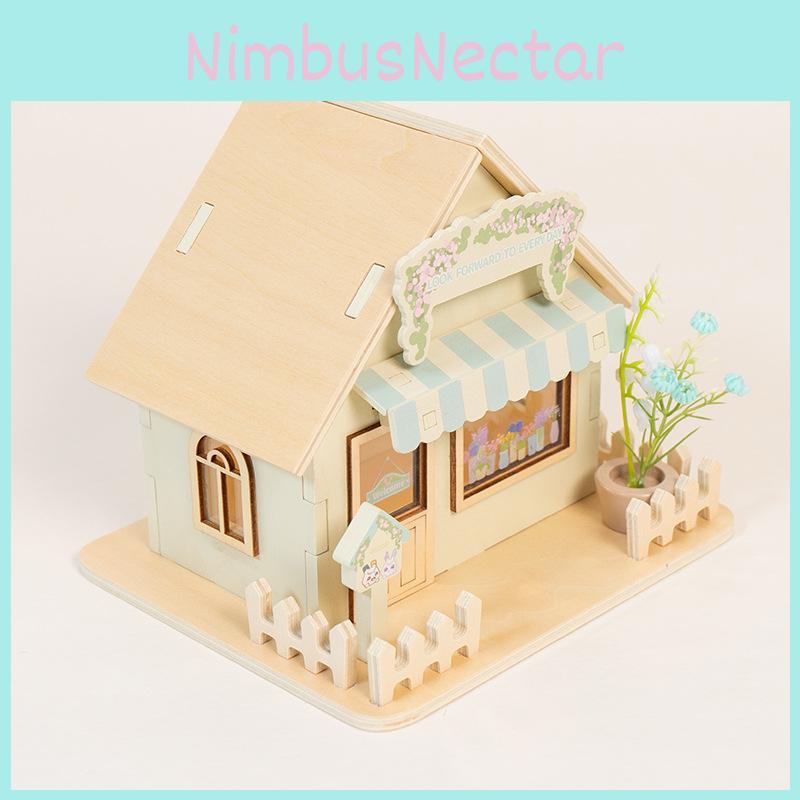 Wooden Dollhouse Night Light With Assemble And Play Features For Kids