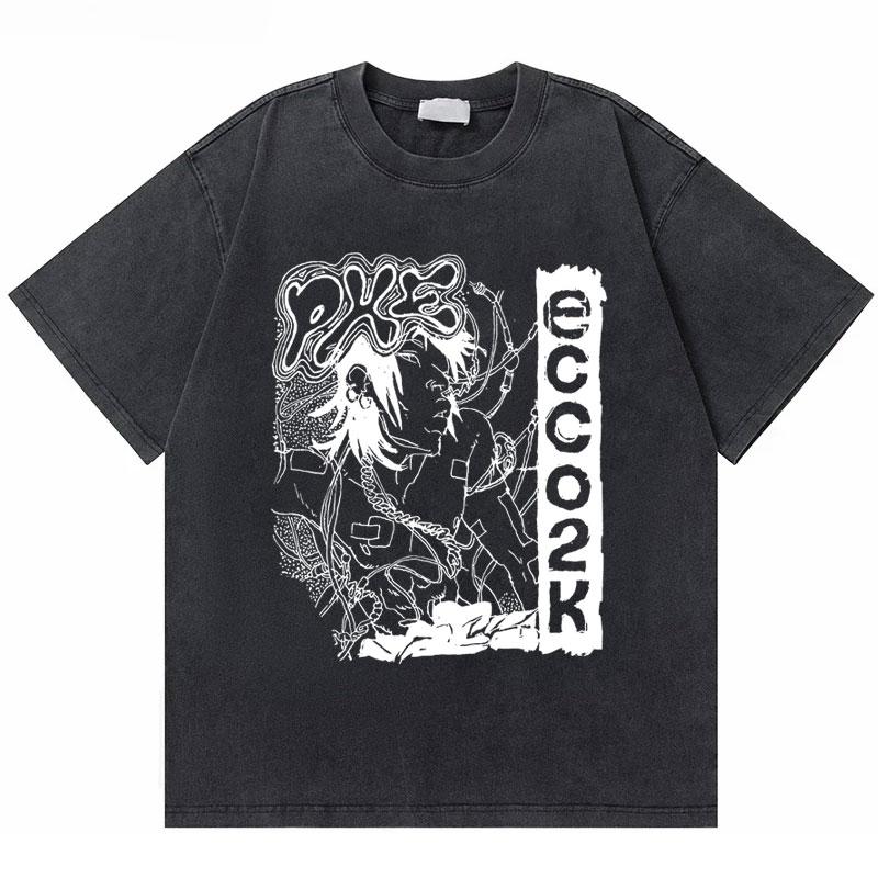 Washed Vintage Rapper Bladee Hip Hop Oversized Tshirt Drain Gang Graphic Tshirt Men Women Fashion Artistic Sense T Shirts