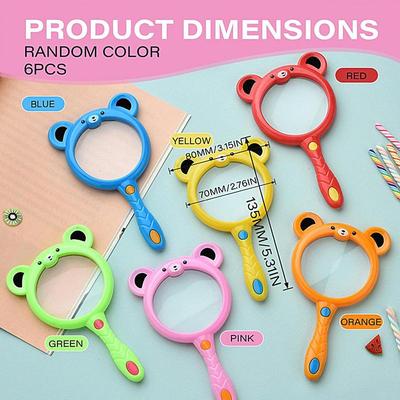 6 Stück Taschenkamera-Lupe Bruchsichere Lupe Ergonomischer Griff Bärenförmiges Spielzeug für Erkundung Natur Draußen Detektiv
