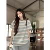 Cloud Color Short-sleeved T-shirt Women Summer Printing Loose Color Collision O-neck Versatile Tees Korean Women