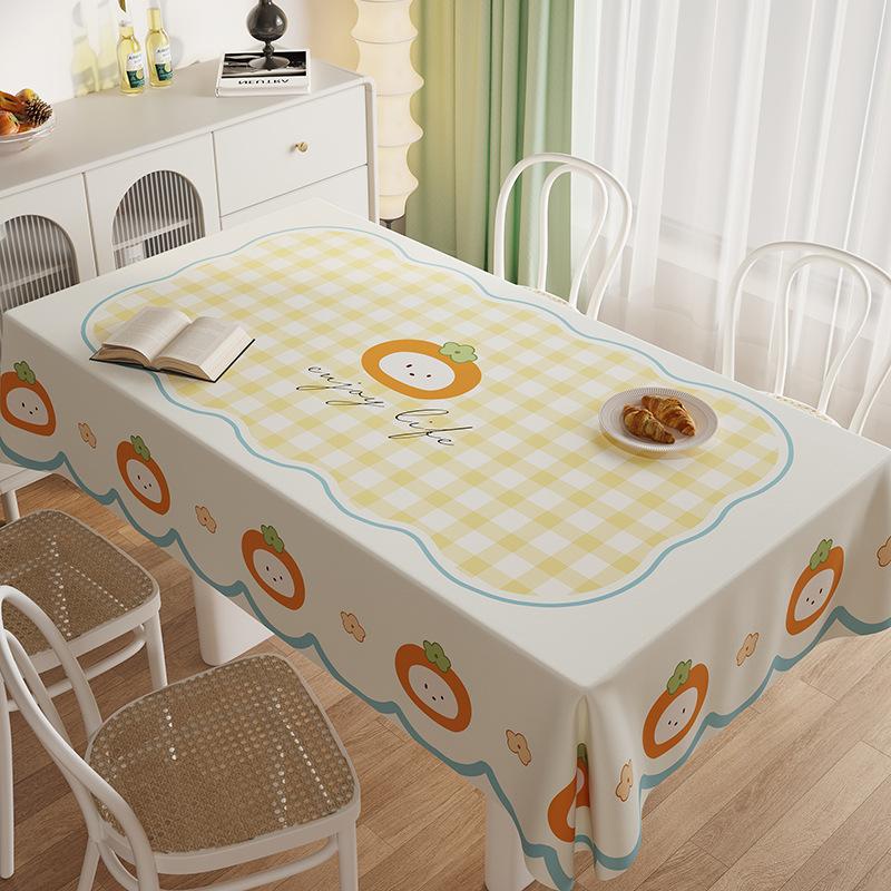 Cartoon Dining Table Tablecloth Waterproof And Oil-Proof Leave-In Light Luxury Fruit Coffee Table Cloth Rectangular Dining Table Cloth Desktop