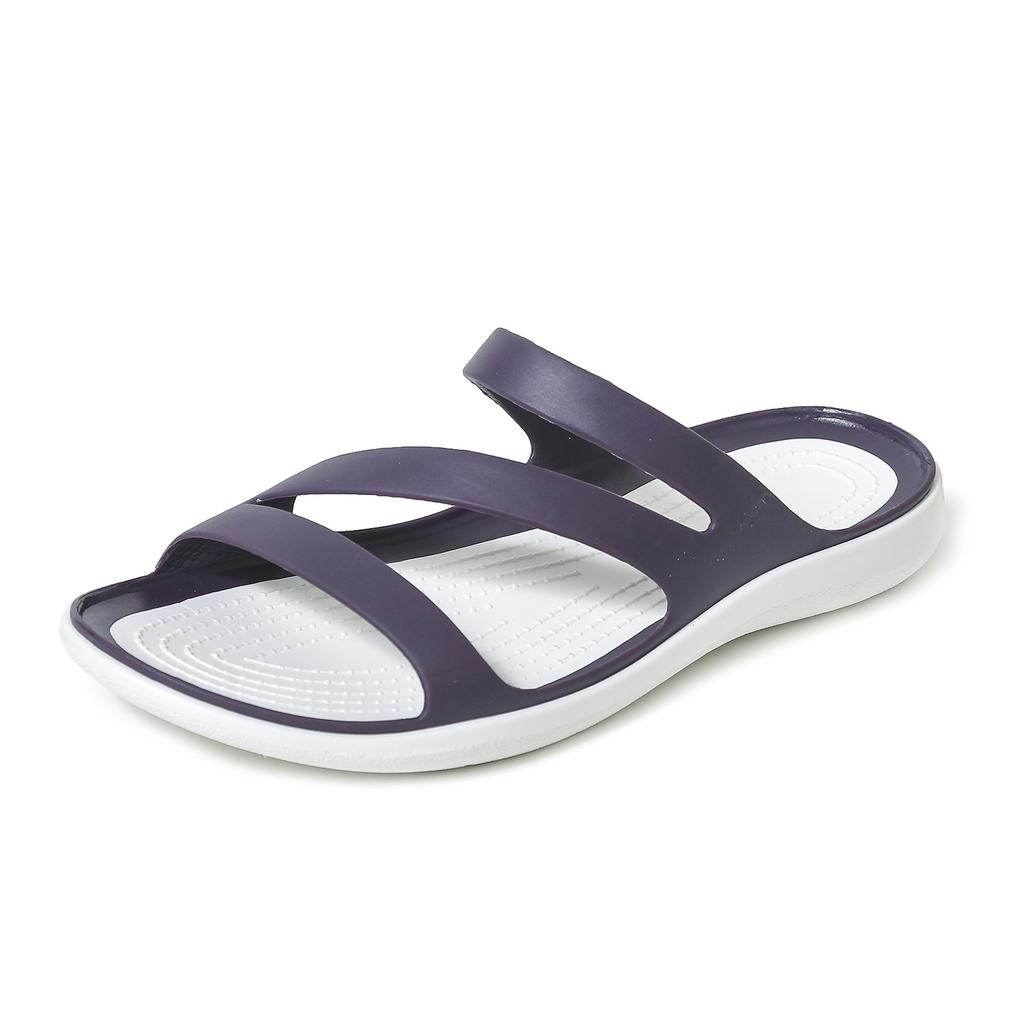 2025 Summer New Sandals Women's Flat Heel Soft Sole Jelly Shoes Comfortable and Fashionable Wear Cool and Light