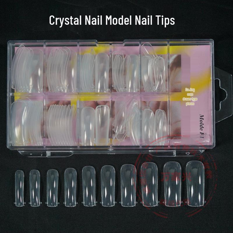Boxed Nail Art Stickers: 500 Half & Full Cover Transparent Matte French Style Dual-Use Nail Tips