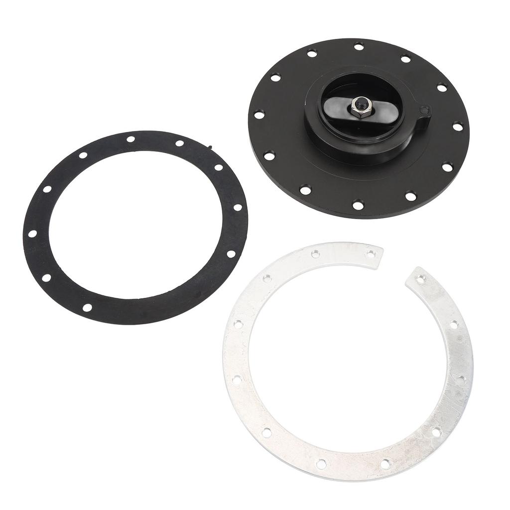 160mm Billet Aluminum Easy Fill Fuel Cell Gas Cap With 12 Hole Cell Bung and Gasket for 12 Screw 5.343 in Screw Holes