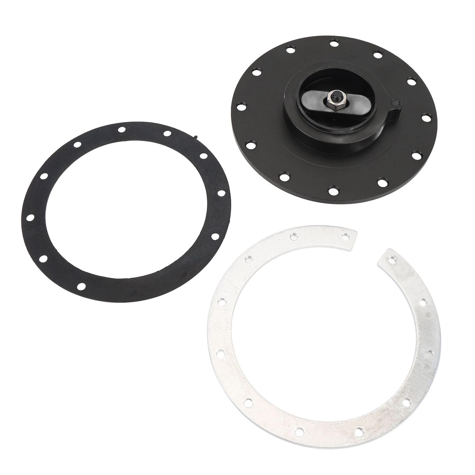 

160mm Billet Aluminum Easy Fill Fuel Cell Gas Cap With 12 Hole Cell Bung and Gasket for 12 Screw 5.343 in Screw Holes Black чёрный