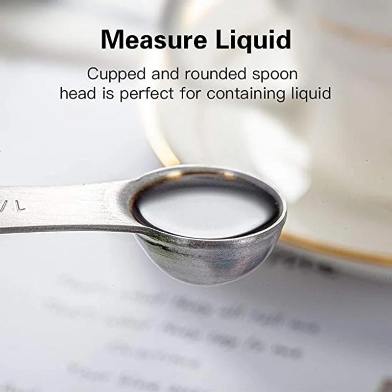 4/6Pcs Heavy-Duty Stainless Steel Measuring Spoons Set for Dry or Liquid, Fits in Spice Jar, Kitchen Tools
