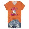 Ladies' Casual Halloween Printed V-Neck Short Sleeved T-Shirt