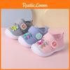 Baby Boy Girl Soft Sole Cartoon Canvas Shoes With Velcro For Early Walking Development