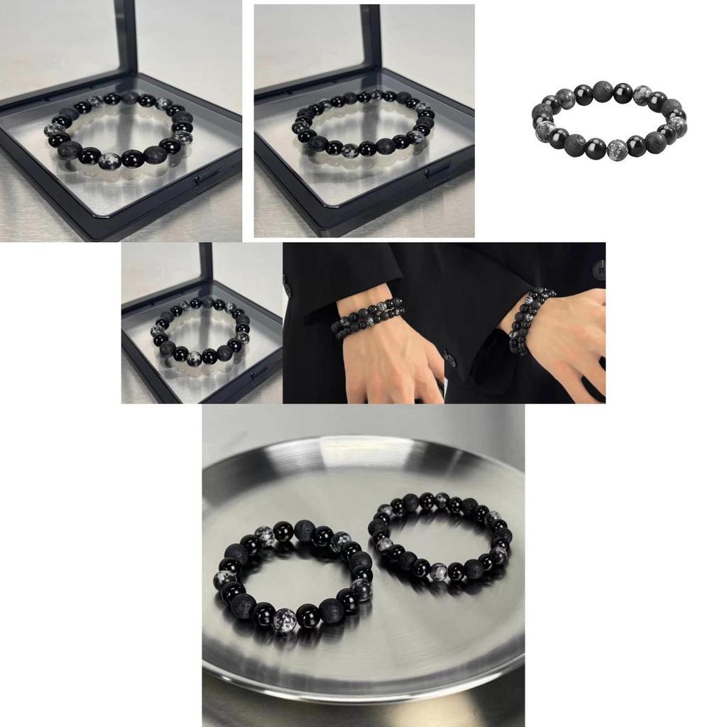 Premium Quality Obsidian Beads Dark Theme Bracelet For Couples And Travel Gifts