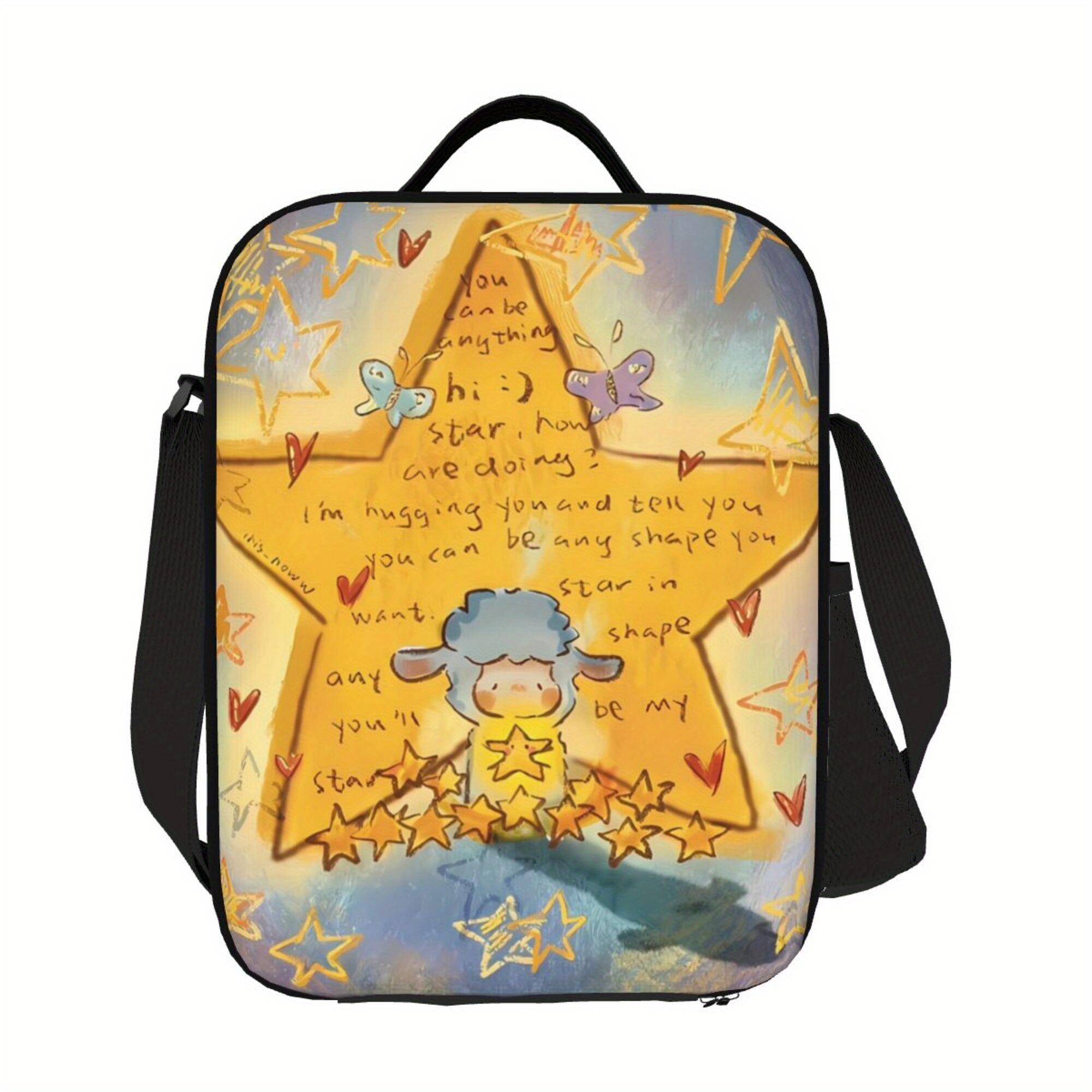 

1 шт. Сумка-холодильник с принтом граффити в виде звезд, Портативная многоразовая сумка-холодильник, Изолированная сумка для ланча, Незаменимая вещь для кемпинга, пикника, пляжа, 26.5x20x11.5CM