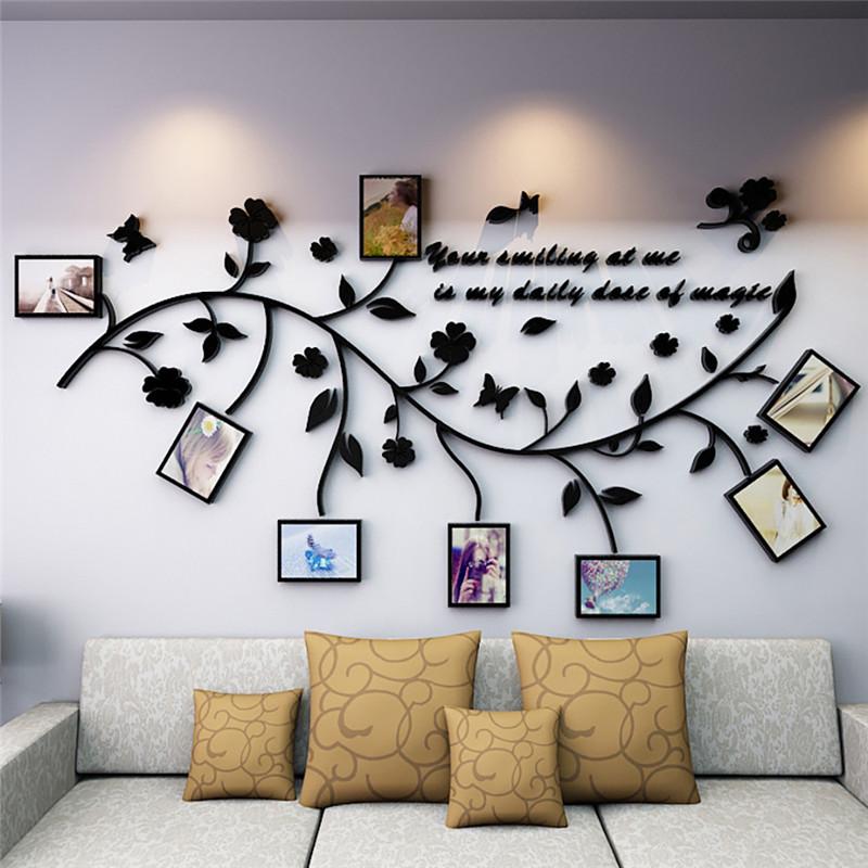 3D DIY Photo Frame Family Photo Acrylic Sticker Wall Decals Adhesive PVC Wall Stickers Mural Art Home Decor