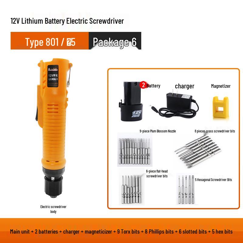 Cordless 12V Rechargeable Mini Electric Screwdriver with Lithium Battery