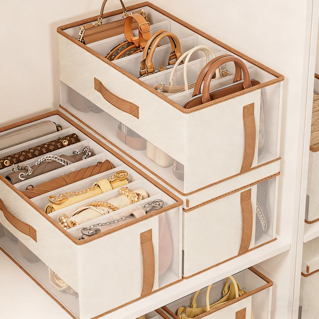Storage Boxes with Dividers Multi-Compartment Design for Clothing, Luggage, Bag Storage