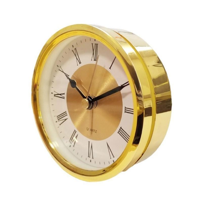 Stylish 89mm / 3.5in Round Clock Insert with Roman Numeral Clear Sleeves Clock for Office Display and Gift