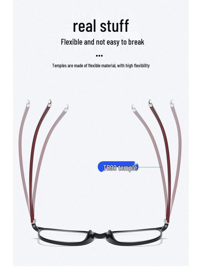 TR90 Square Frame High-Definition Anti-Blue Light Ultralight Reading Glasses