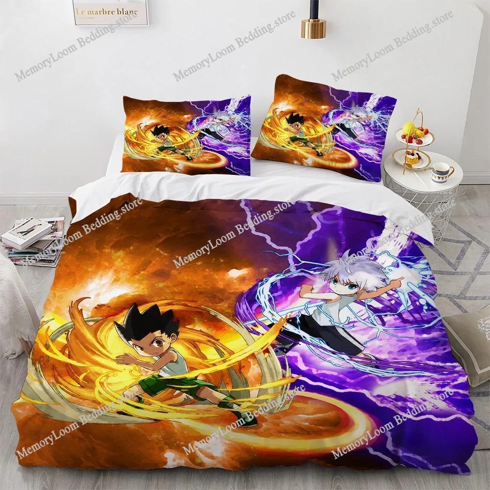 Home Textile Cartoons Hunter X Hunter Cover Duvet Cover Pillow Case Boy Girl Polyester Bedding Set King Queen Twin Size