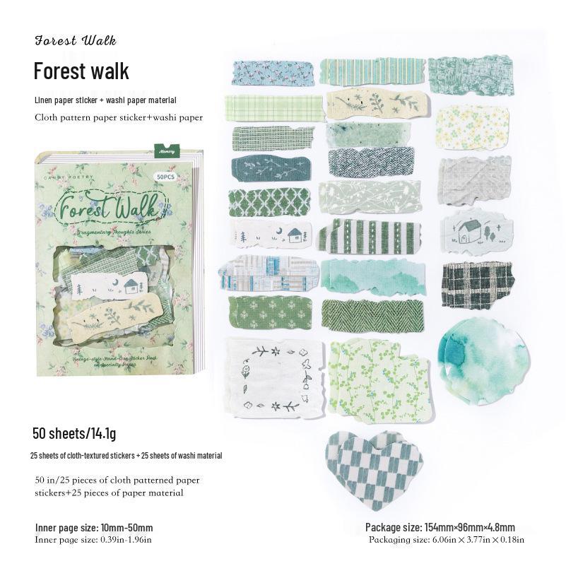 Ретро-наклейки на основу из рваной ткани: Сахарная Поэзия DIY Журнал Коллаж Пакет