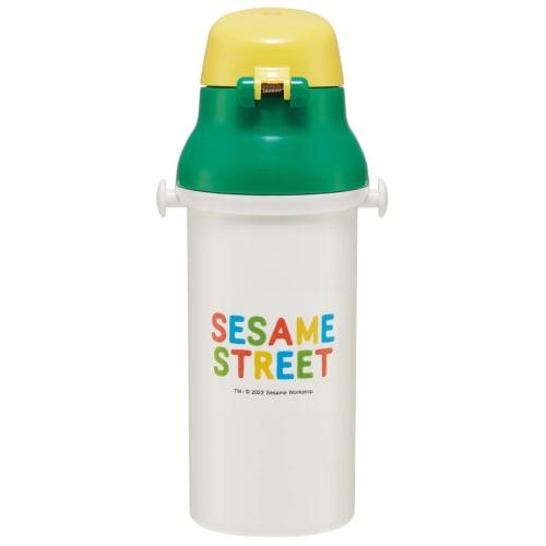 Skater Children's Water Bottle, 480ml, Direct Drinking, Plastic, One-Touch Operation, Dishwasher Safe, Made In Japan, Sesame Street Design, for Boys a