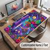 Floral Garden Theme Customized Mouse Pad Personalized Print Name Text Desk Mat For Home Office Table Decor
