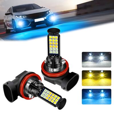 Lâmpada de Nevoeiro LED KaiDengZhe, Troca de 3 Cores, H8/h11/h16, Branco Puro/Amarelo/Azul Gelo, 36 LEDs SMD 3000LM