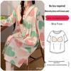 Breathable Maternity Nightgown with Built-in Bra for Labor, Breastfeeding, & Postpartum - Spring & Autumn Style