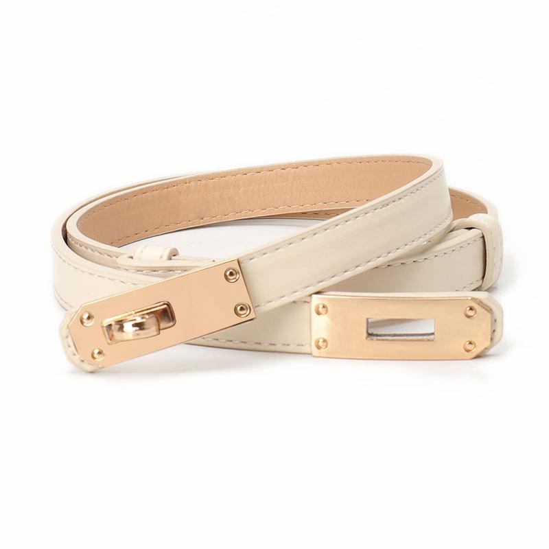 Women's Adjustable Leather Waist Belt - Korean Style Dress Cinching