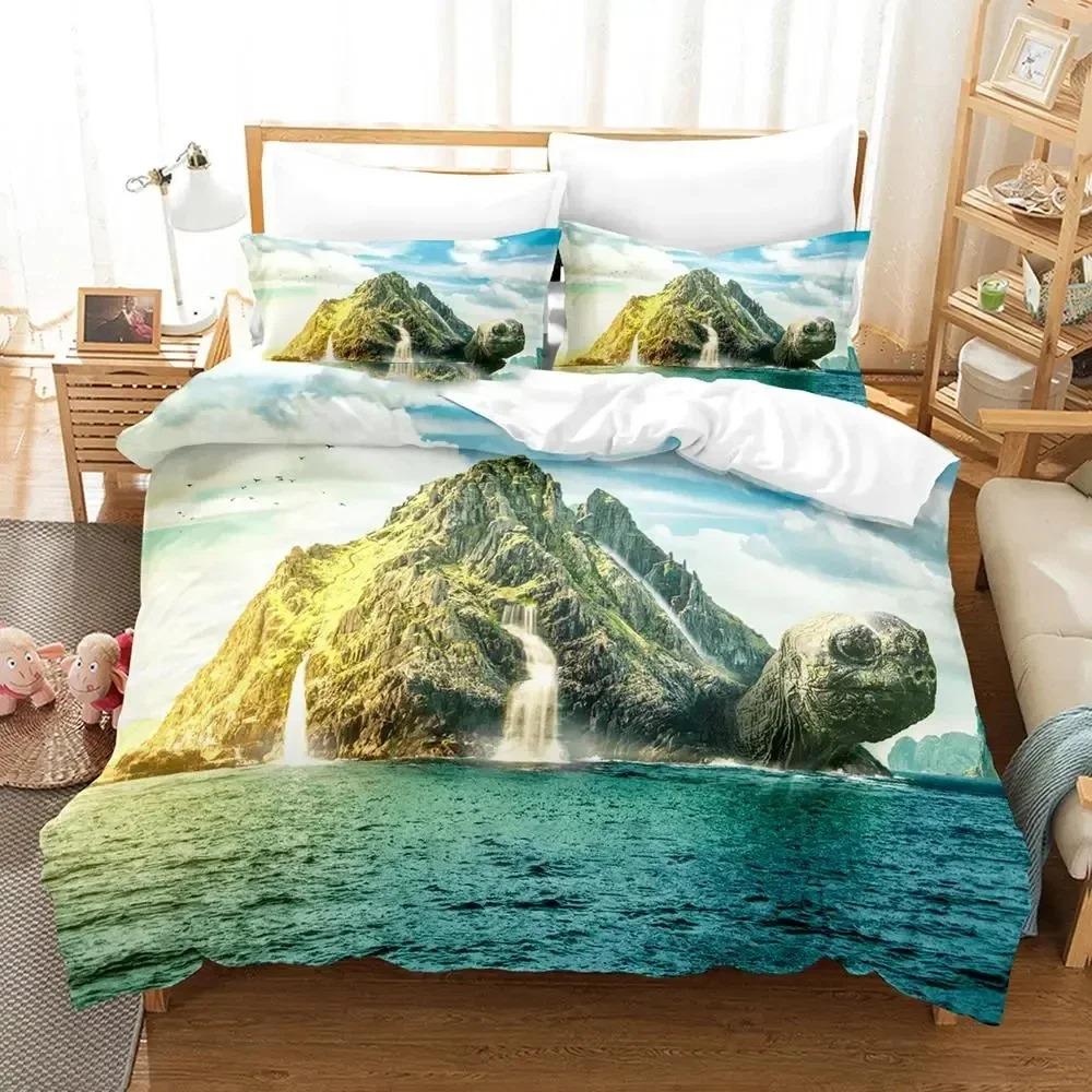 3D Turtles Of The World Adult Boys Anime Duvet Cover Set Single Double Full Queen King Size Quilt Cover Pillowcase