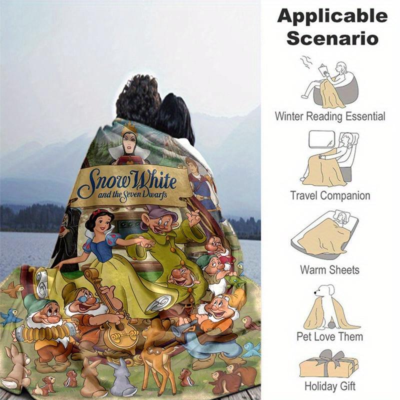 1 Stück, Schneewittchen und die sieben Zwerge Heimdeko Decke, Flanell Überwurf für Schlafzimmer, Wohnzimmer, Reisen, Camping