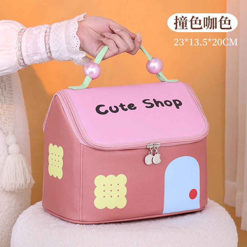 

Dopamine Small House Makeup Bag Cute Portable Large Capacity Handheld Storage Travel Toilet