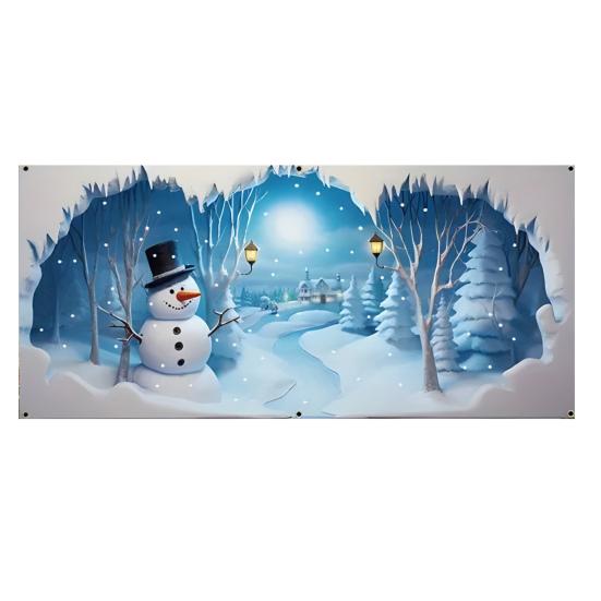 Christmas Background Cloth 480x210cm Large Holiday Party Backdrop for Wall Decor Easy Install Photo Booth Prop