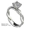 Damen Exquisiter Romantischer Strass Verdrehter Verlobungsring Schmuck Accessoire