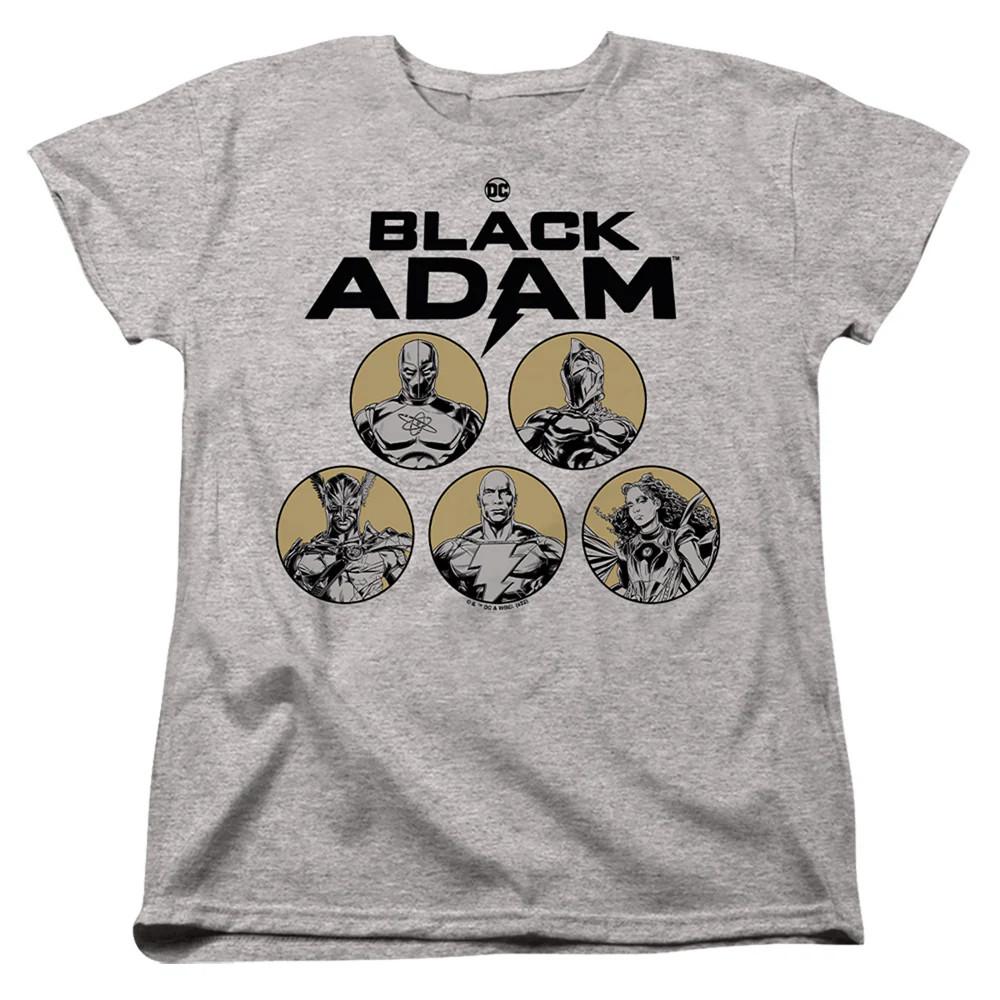 Black Adam Black Adam Contrast Group Womens T Shirt Athletic Heather Officially Unisex T-Shirt L