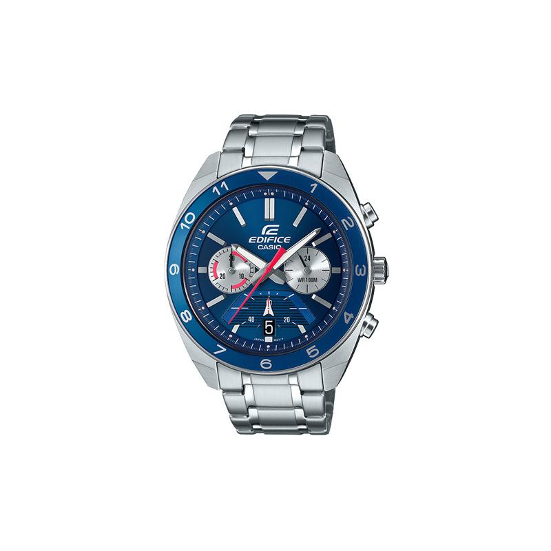 

Casio EDIFICE series young and fashionable 100-meter waterproof men s watch Japanese and Korean watch quartz movement stainless steel EFV-590D-2AVUPFD синий