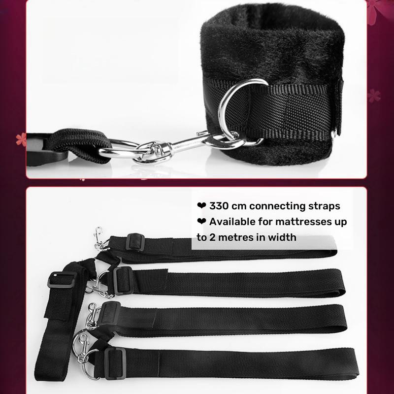 Bed BDSM Bondage Restraint Strap System Adults Wrists & Ankle Cuffs Erotic Sex Toy for Woman Couples Slave