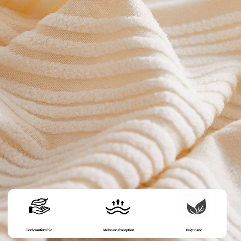 Elastic Wave Striped Sofa Cover Solid All Inclusive Dust Cover For Living Room Plush Anti Cat Scratch Sofa Protector