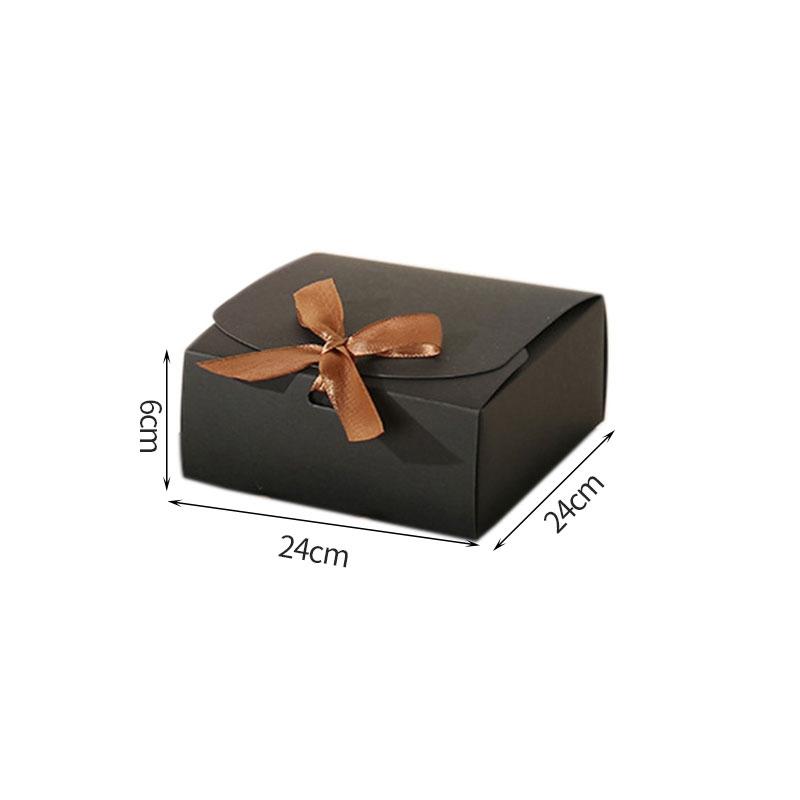 1/5Pcs Square Gift Box With Decorative Bow Ribbons Party Weddings Birthday Cardboard Box Diy Present Package Gift Boxes Decor