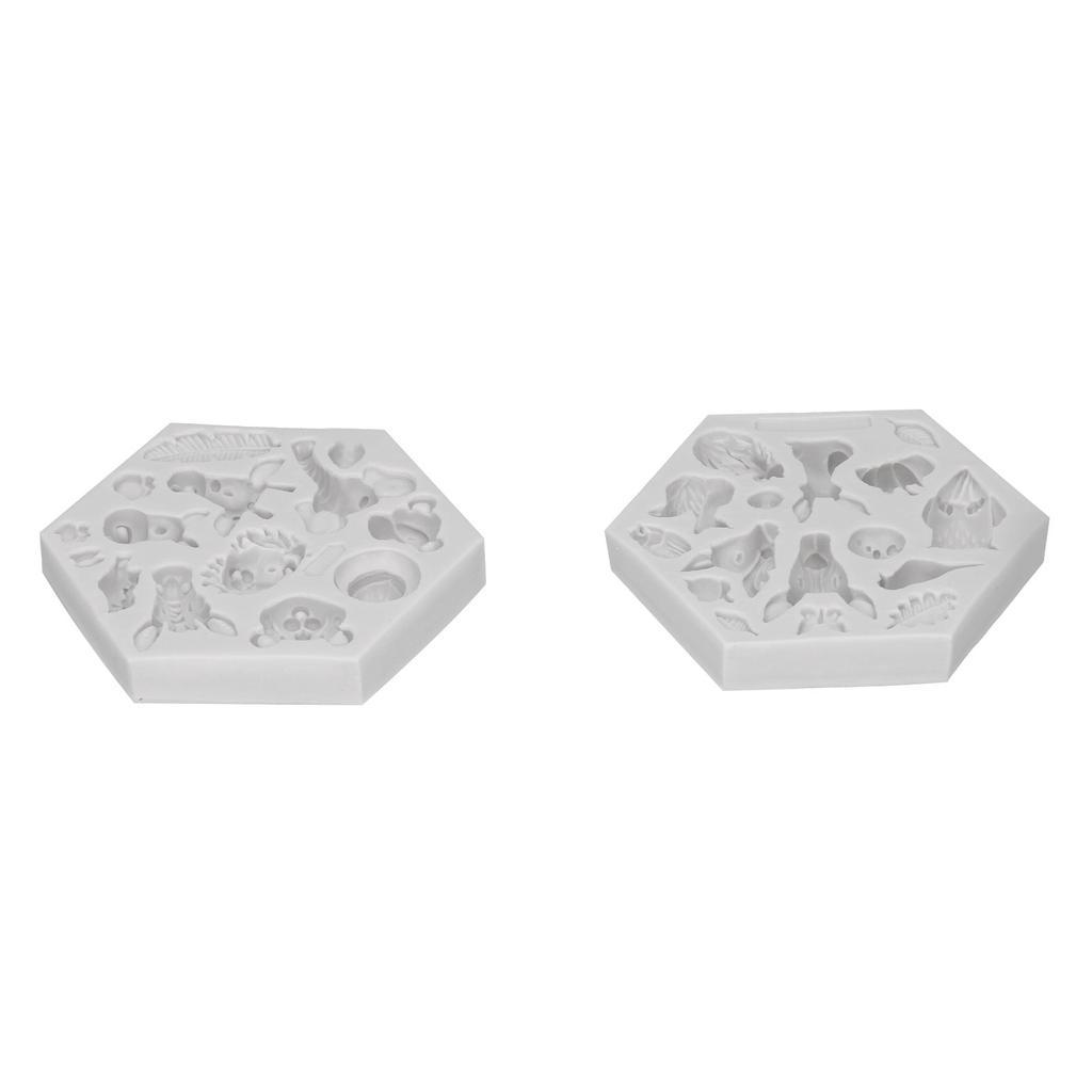 2PcsCelsiusSet Animal Pattern Silicone Fondant Mold Chocolate Soap Cake Maker Mold Baking Tool