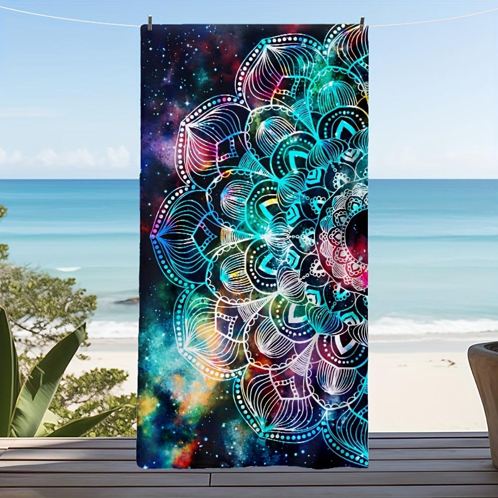 

Microfiber Beach Towel Exquisite Prints Thin Quick Dry Absorbent Oversized Towel for Beach Swimming Camping Yoga Bath Sports W40*H60(CM)