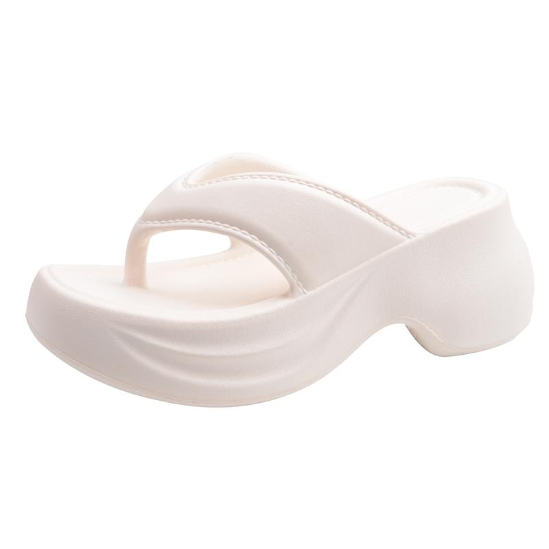 Fashion 2025 New Women Fashions Slippers Female Wedges Flip Flops Girl Soft Non-slip Outdoor Sandals Adults Solid Color Beach Shoes