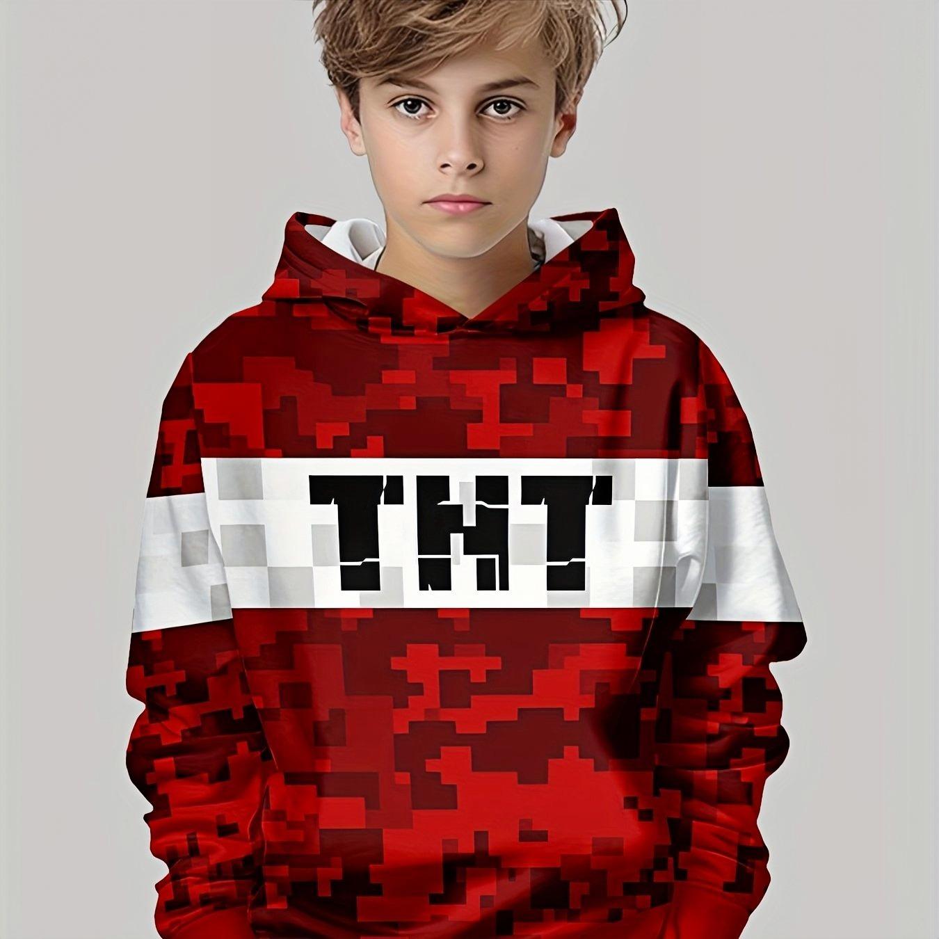 

Модный повседневный пуловер для мальчиков с 3D-принтом, спортивная одежда с длинным рукавом для весны и осени, худи для мальчиков для улицы 13-14Y