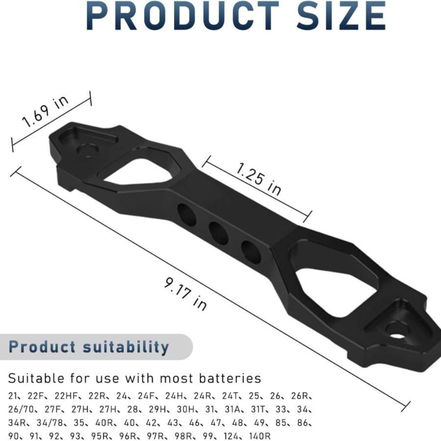 Battery Hold Down Sets, Aluminum Alloy Car Battery Holder Kit with J Hook Black
